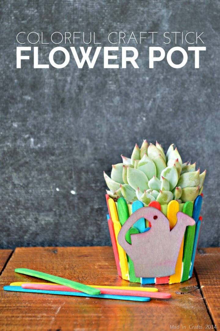 DIY Craft Stick Flower Pot