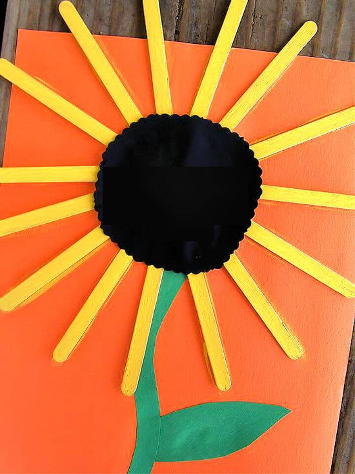 DIY Craft Stick Sunflower Craft
