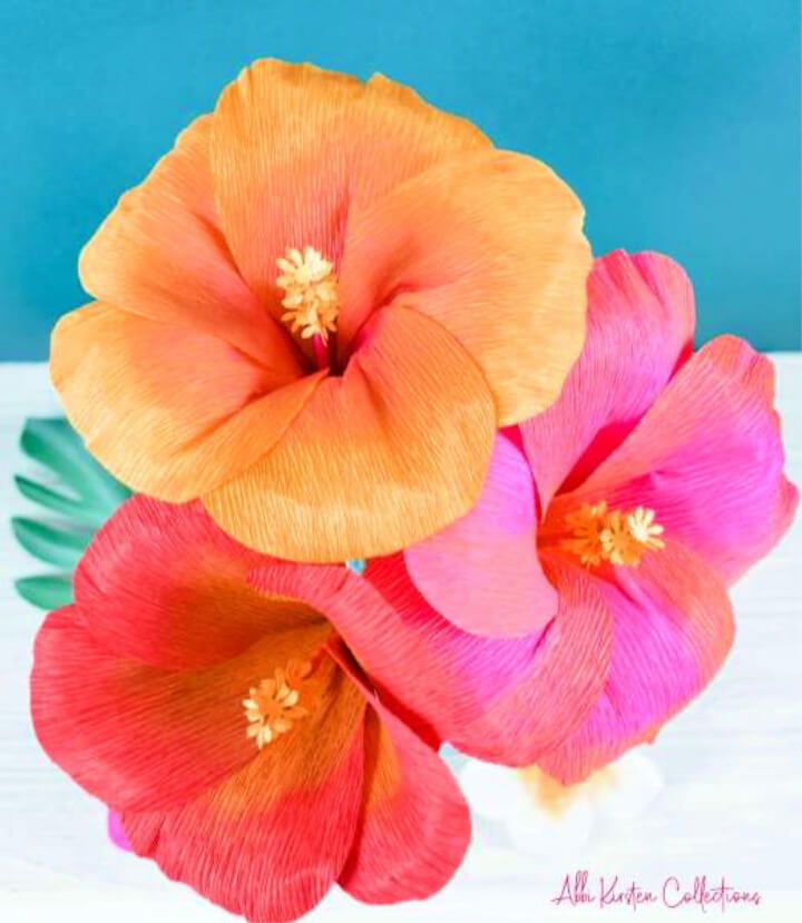 DIY Crepe Paper Hibiscus Flowers