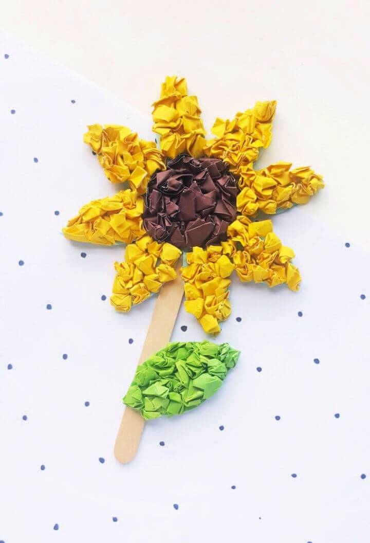 DIY Crumpled Paper Sunflower Craft