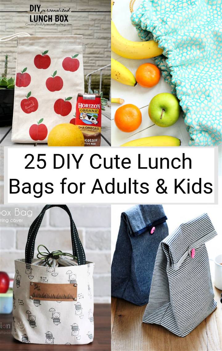 DIY Cute Lunch Bags for Adults Kids