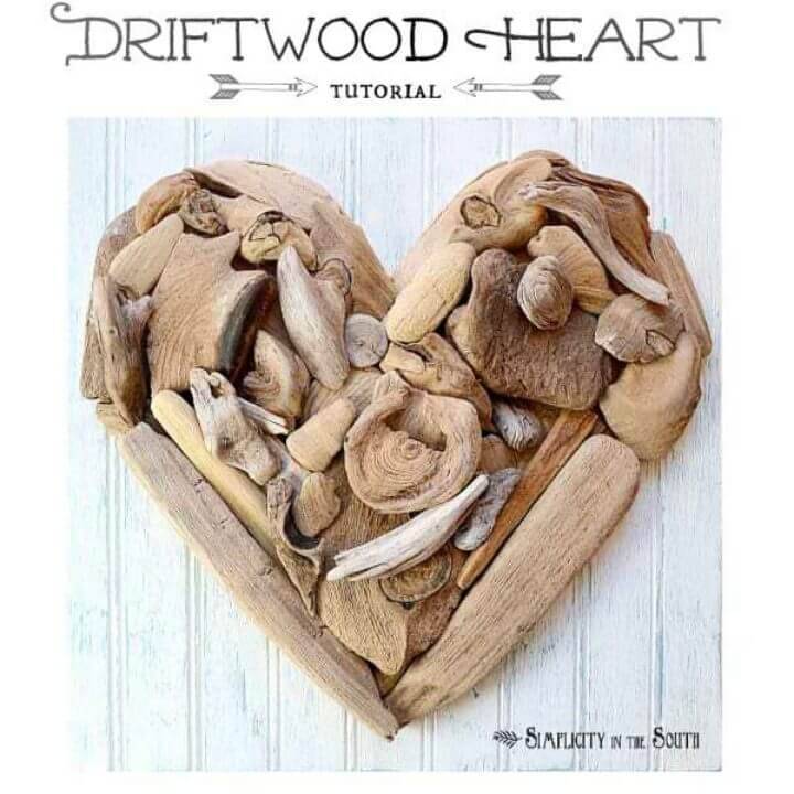 DIY Driftwood Heart Art