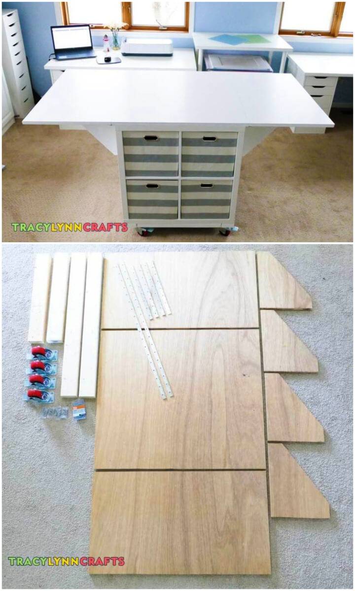 DIY Drop Leaf Craft Table