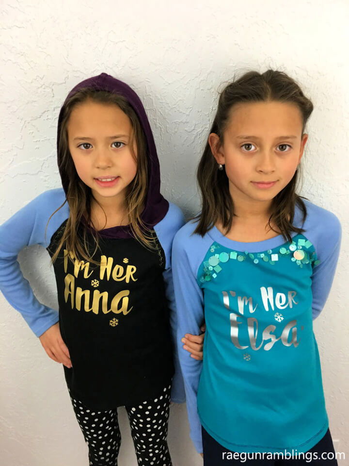 Elsa and Anna Sister Shirts With Cricut