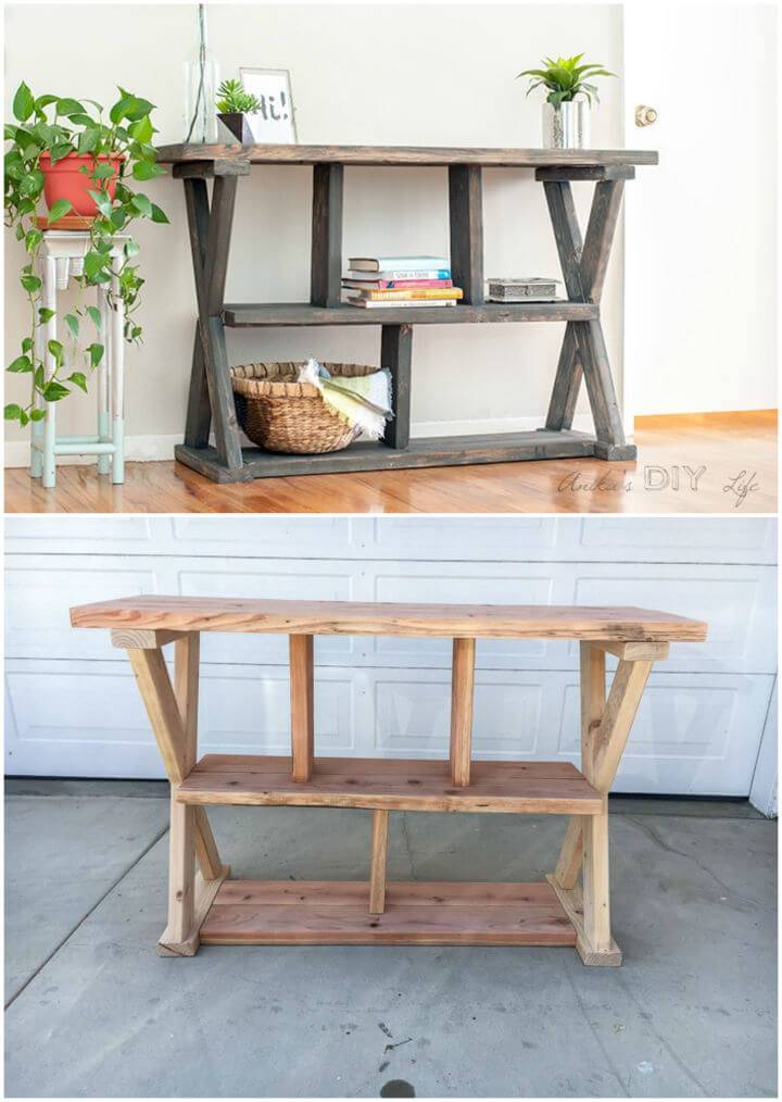 DIY Entryway Console Table with Shelves