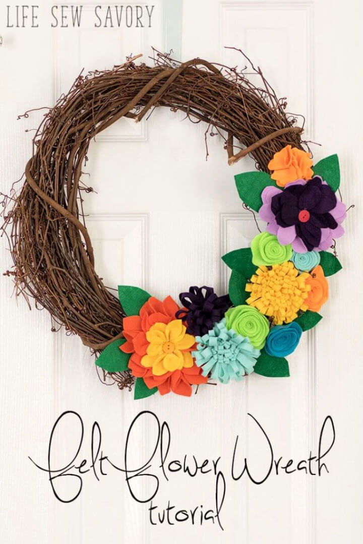 DIY Felt Flower Wreath Tutorial