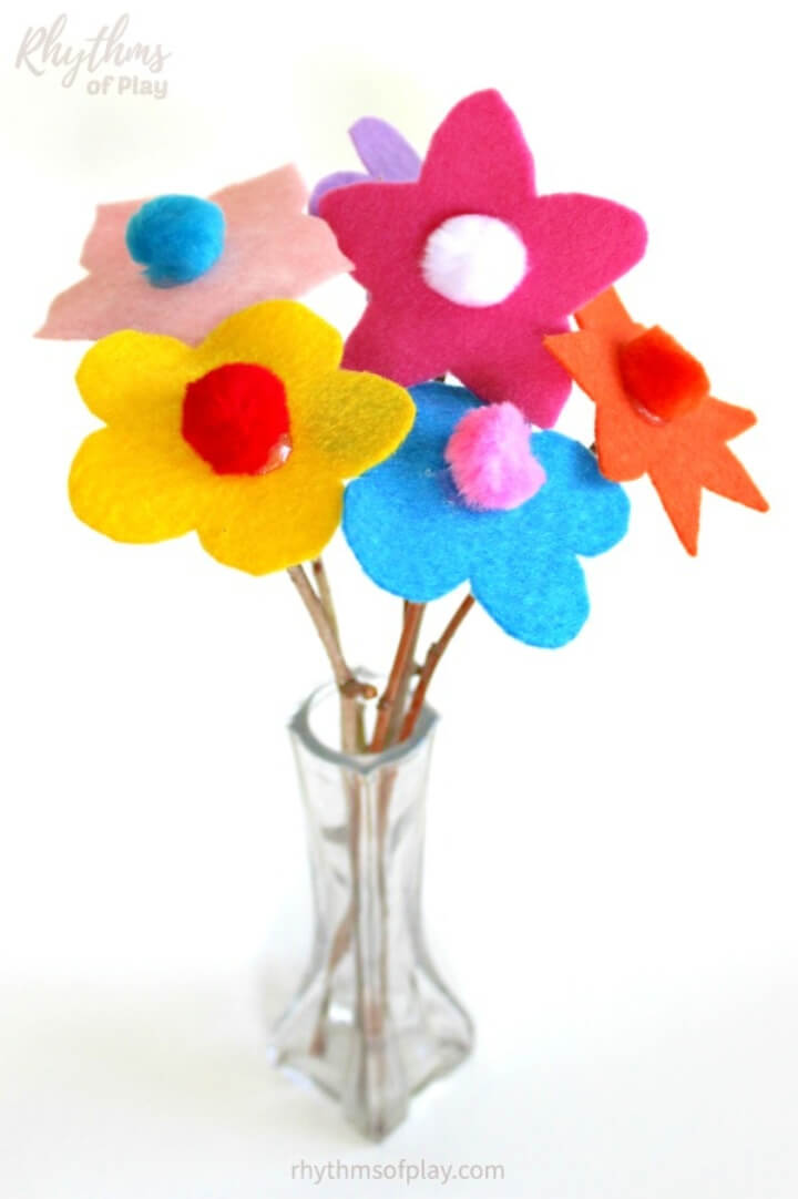 DIY Felt Flowers No sew Craft