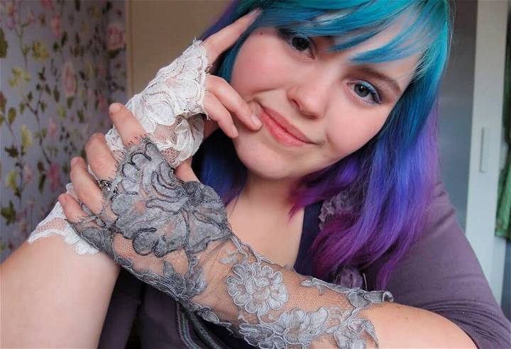 DIY Fingerless Lace Gloves