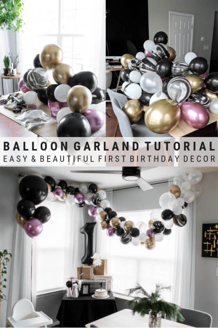 DIY First Birthday Balloon Garland