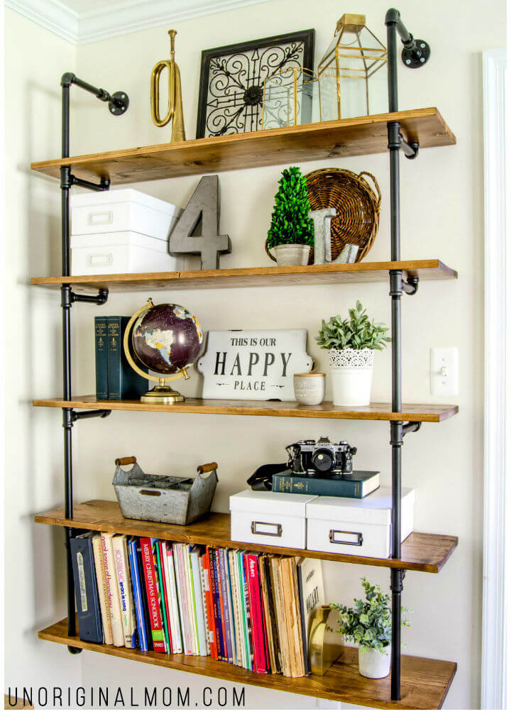 Gorgeous DIY Fixer Upper Pipe Shelving