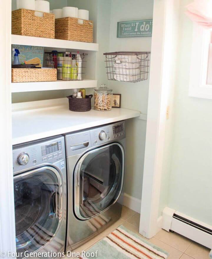 12 Functional Diy Laundry Room Shelves Free Plnas Crafts - Diy Laundry Closet Shelves