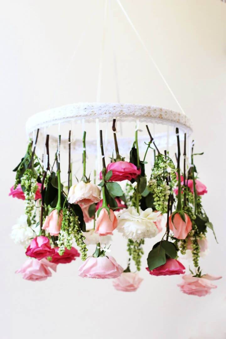 DIY Flower Chandelier for Wedding