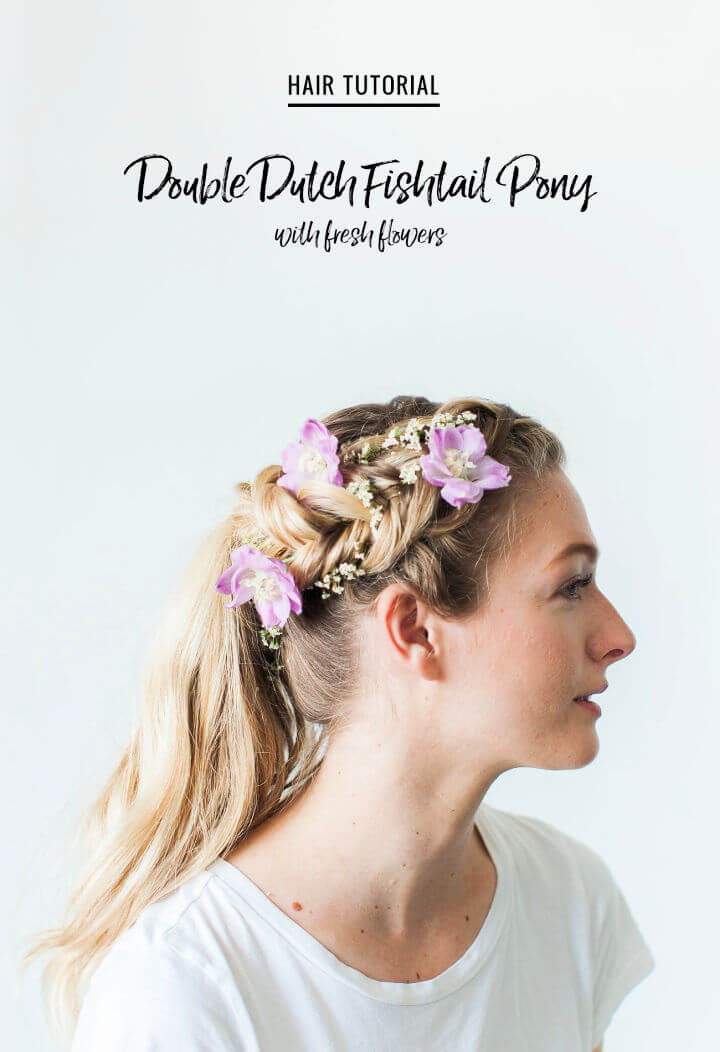 DIY Flower Hair Braid With Fresh Flowers