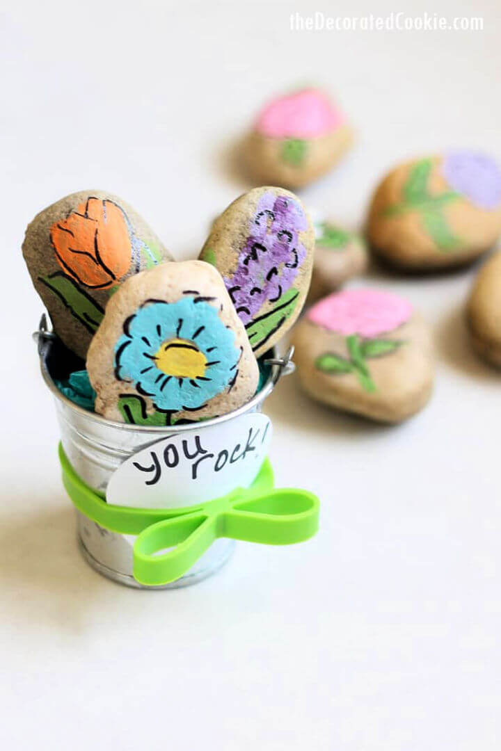 DIY Flower Painted Rocks