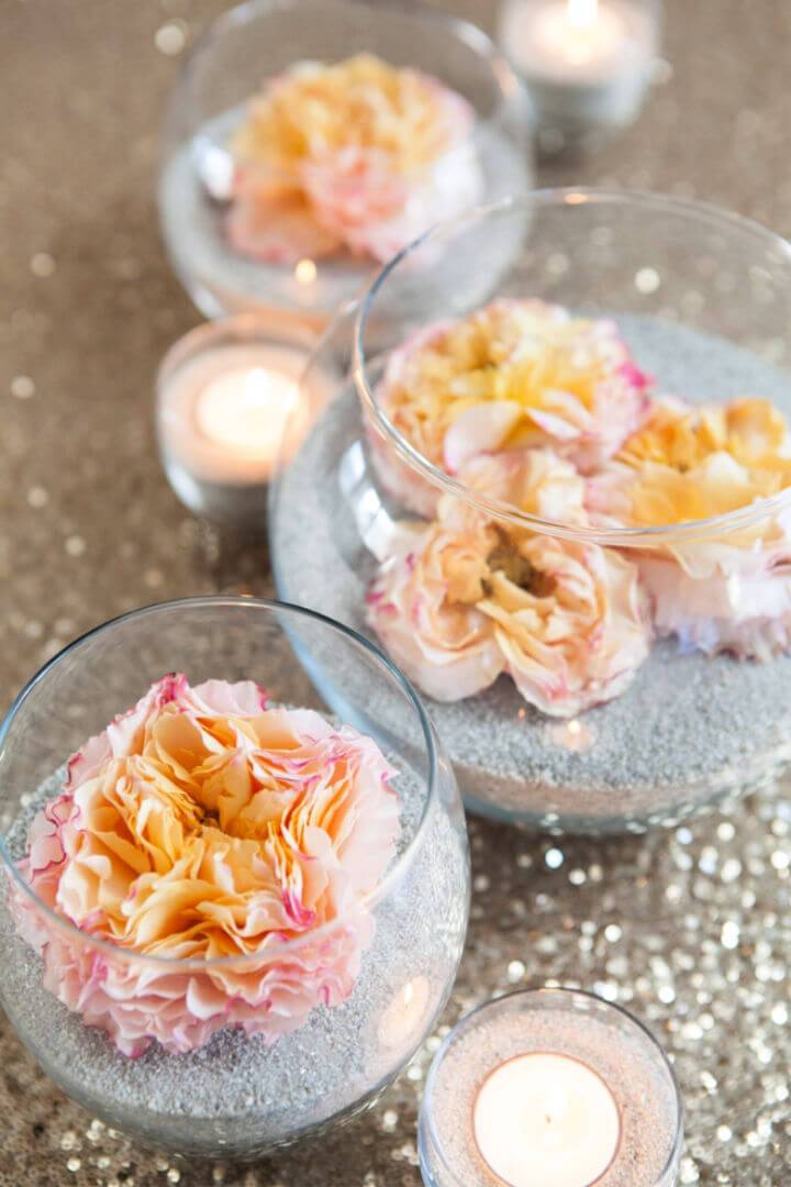 DIY Flower and Sand Centerpieces