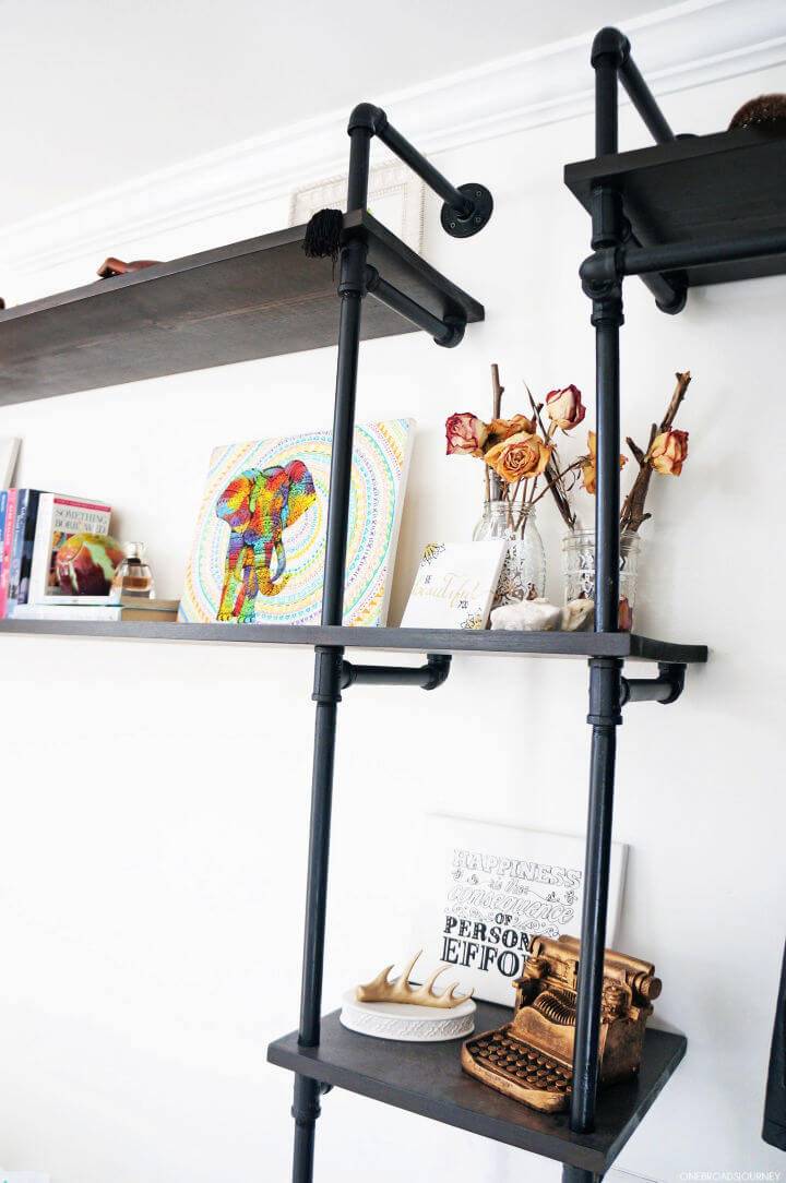 Full Wall Industrial Pipe Shelving