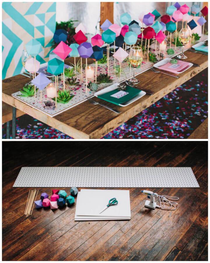 DIY Geometric Table Runner for Wedding