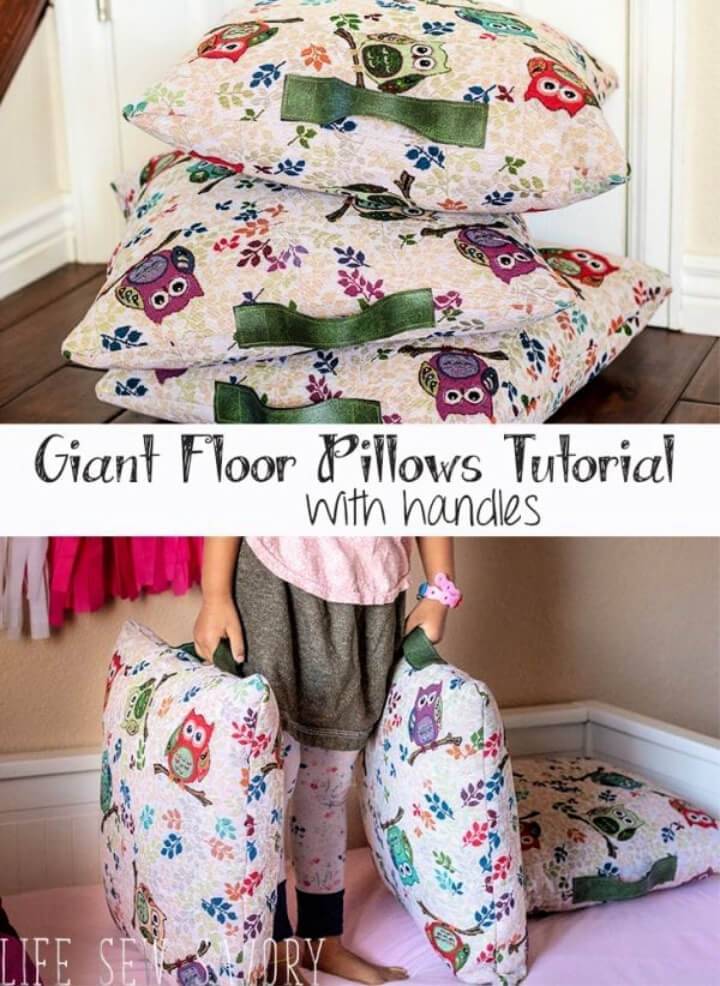 DIY Giant Floor Pillows With Handles
