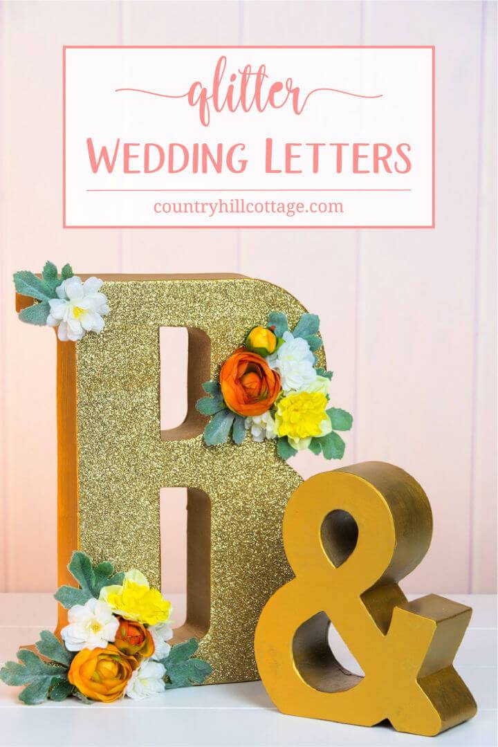 DIY Glitter Wedding Letters