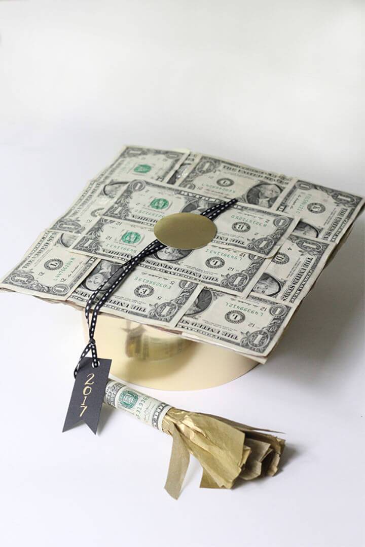 DIY Graduation Cap Made of Money