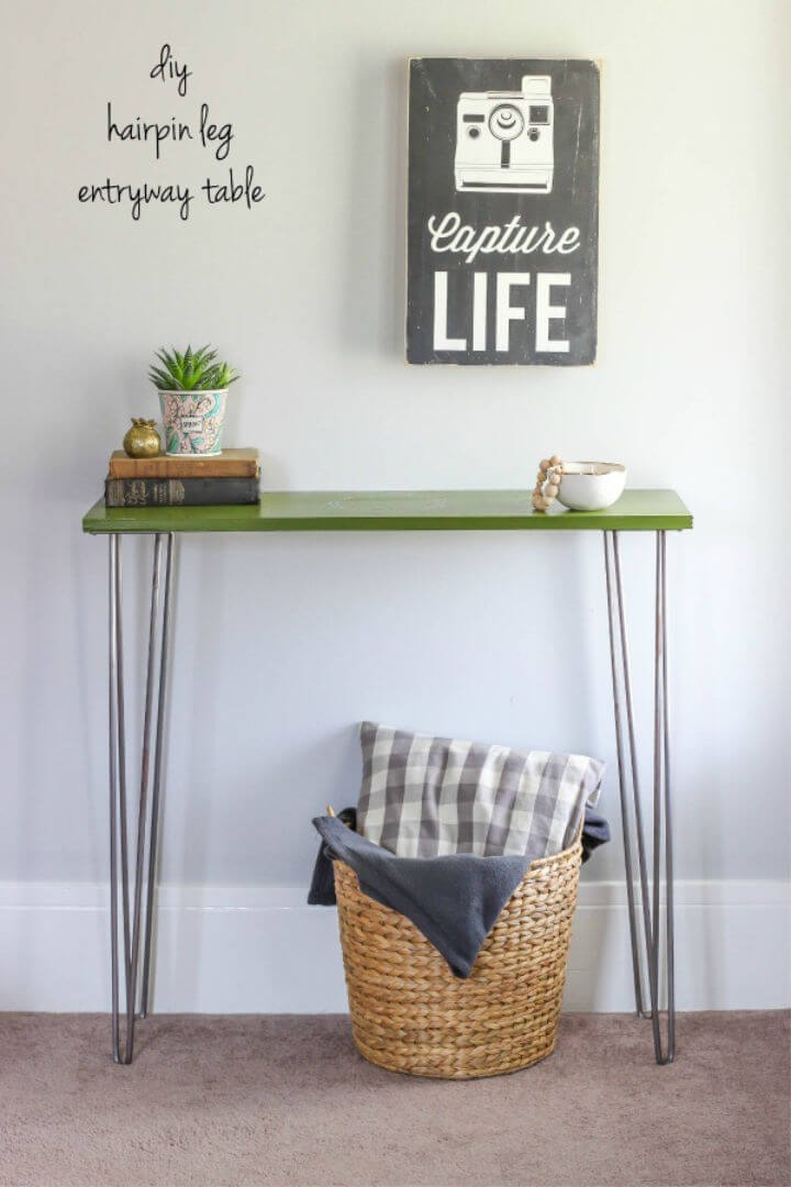 DIY Hairpin Leg Table for Small Entryway