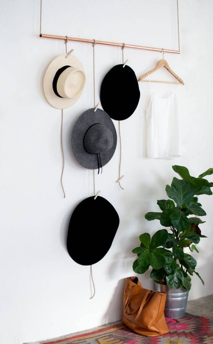 DIY Hanging Copper Hat Rack