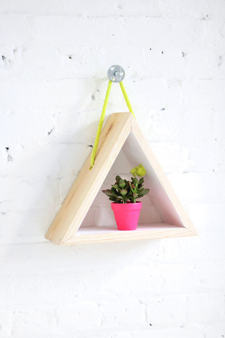 Homemade Hanging Triangle Shelf