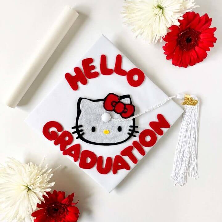 DIY Hello Kitty Grad Cap at Home