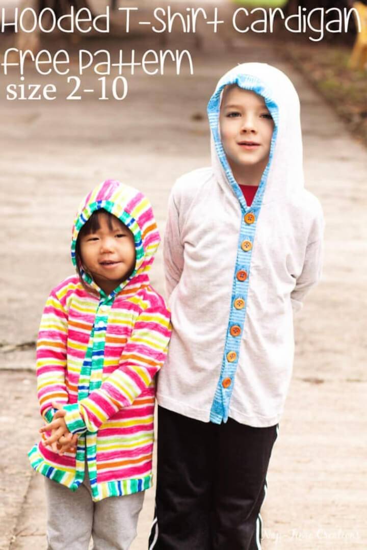 DIY Hooded T Shirt Cardigan for Kids