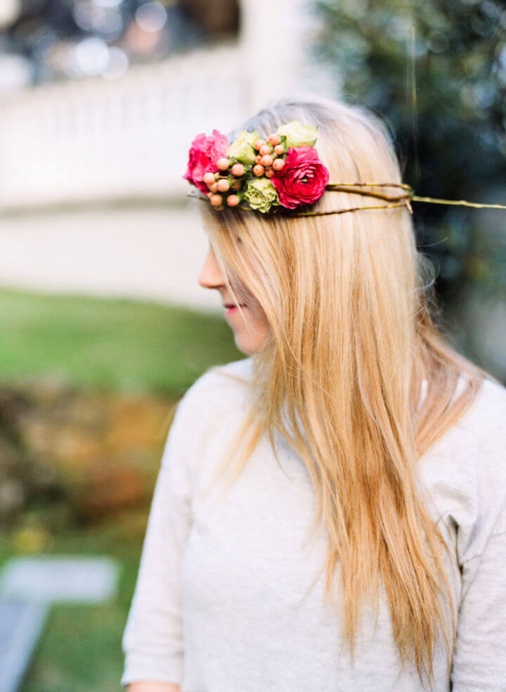 DIY Hot Pink Summer Floral Crown