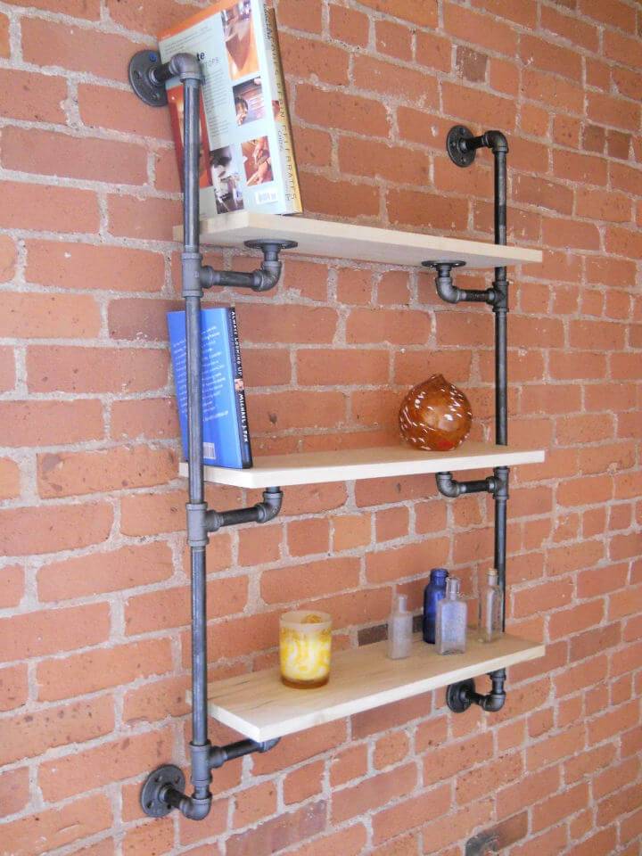 DIY Industrial Pipe Wall Mount Shelf