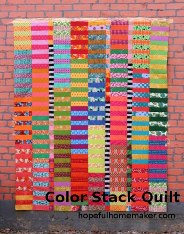 DIY Jelly Roll Color Stack Quilt