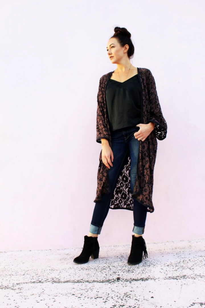 DIY Lace Kimono Cardigan