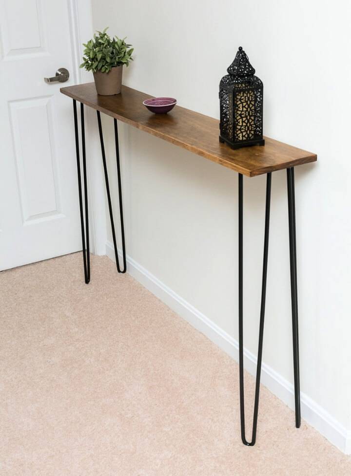 DIY Leftover Pine Hairpin Leg Console Table