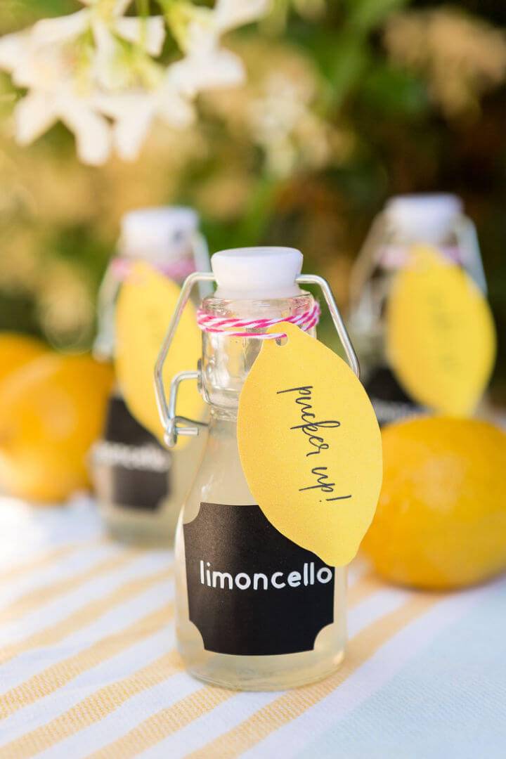 DIY Limoncello Wedding Favors