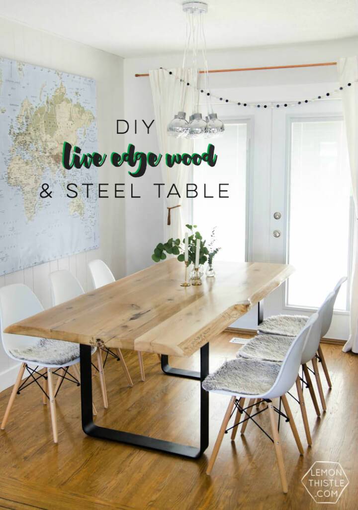 DIY Live Edge Table With Steel Base 1