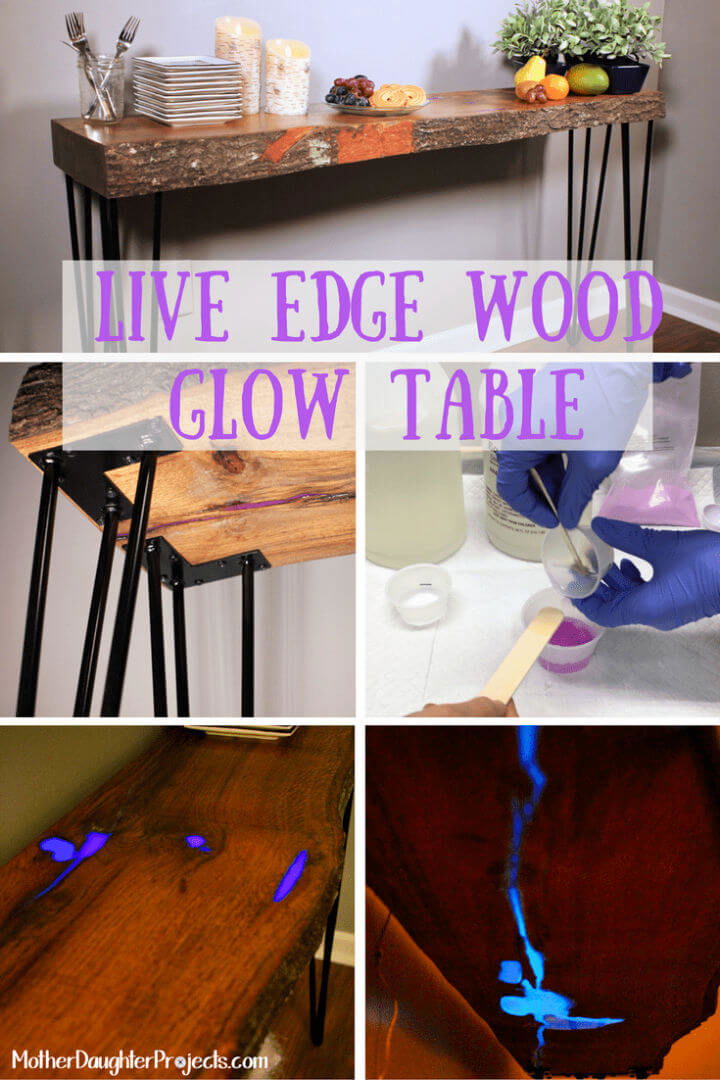 DIY Live Edge Wood Glow Table