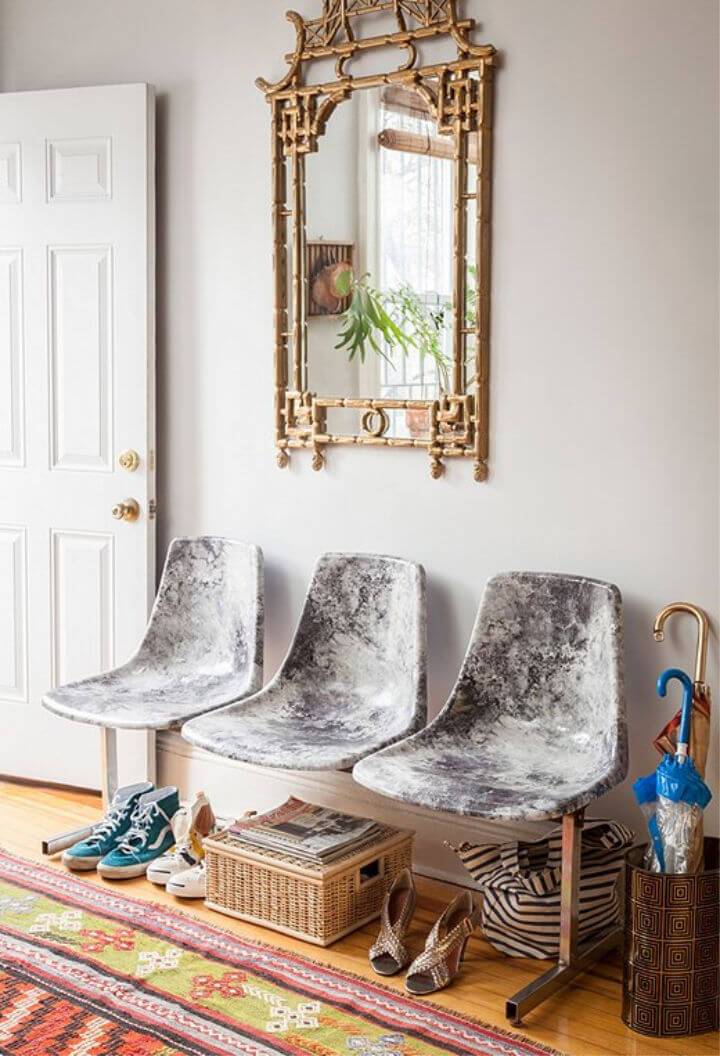 DIY Marble Fabric Chairs