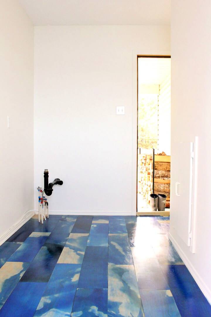 DIY Marbled Plywood Floor