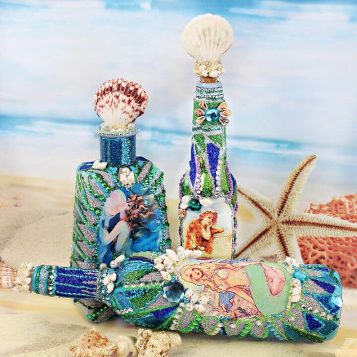 DIY Mermaid Bottles Mermaid Party Centerpiece