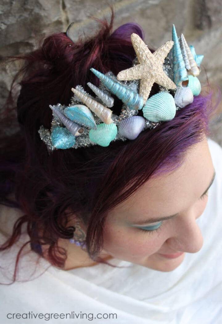DIY Mermaid Crown with Seashells