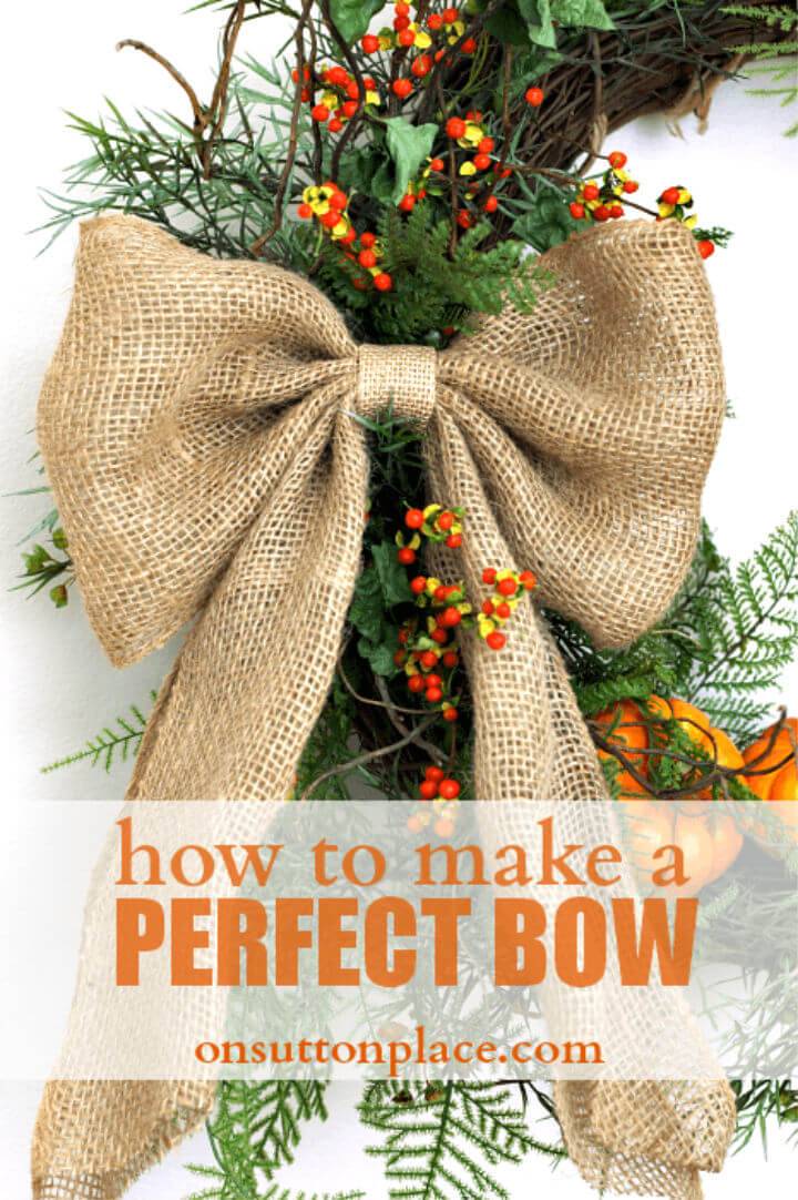 DIY No Sew Burlap Bow for a Wreath