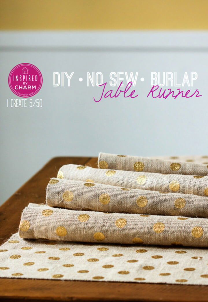 DIY No Sew Burlap Table Runner