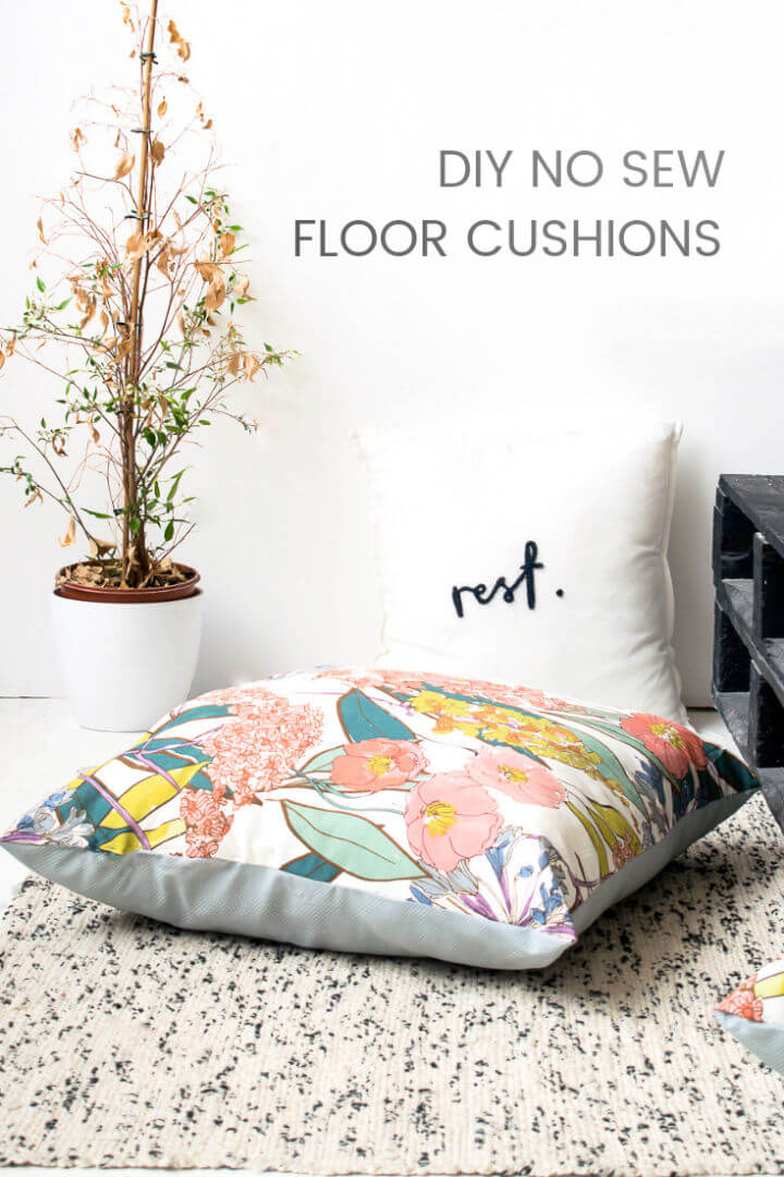 DIY No Sew Large Floor Cushions