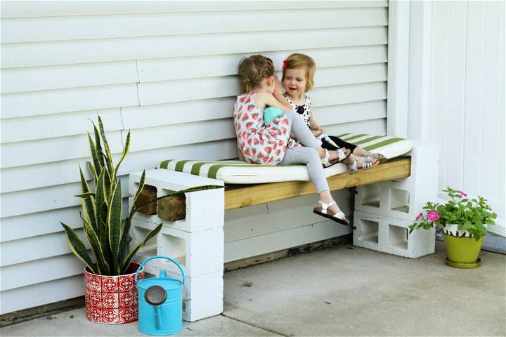 DIY Outdoor Bench from Cinder Blocks