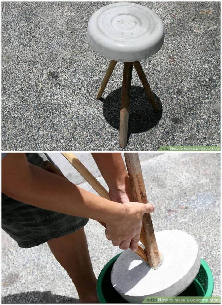 DIY Outdoor Concrete Stool