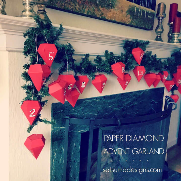 Making a Paper Diamond Advent Garland