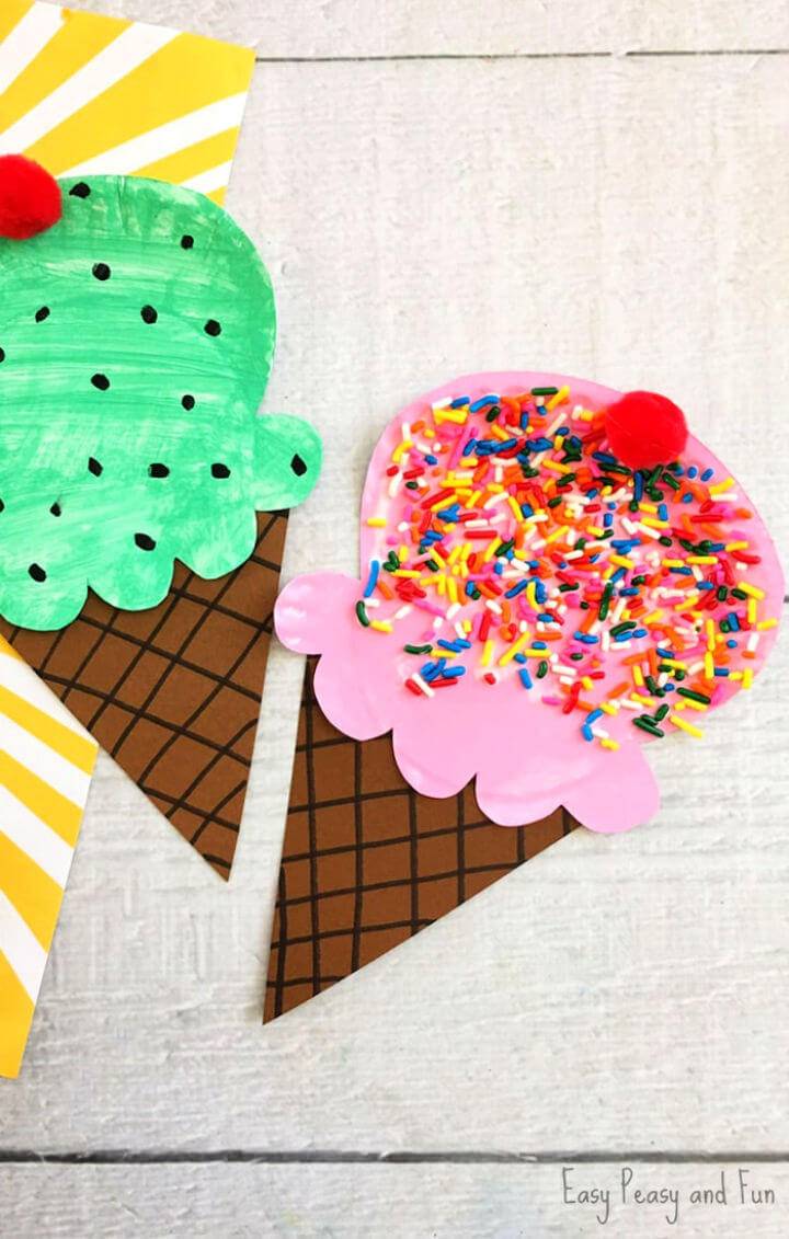 DIY Paper Plate Ice Cream Summer Craft