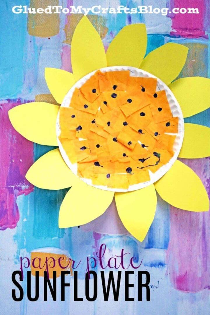DIY Paper Plate Sunflower Kid Craft