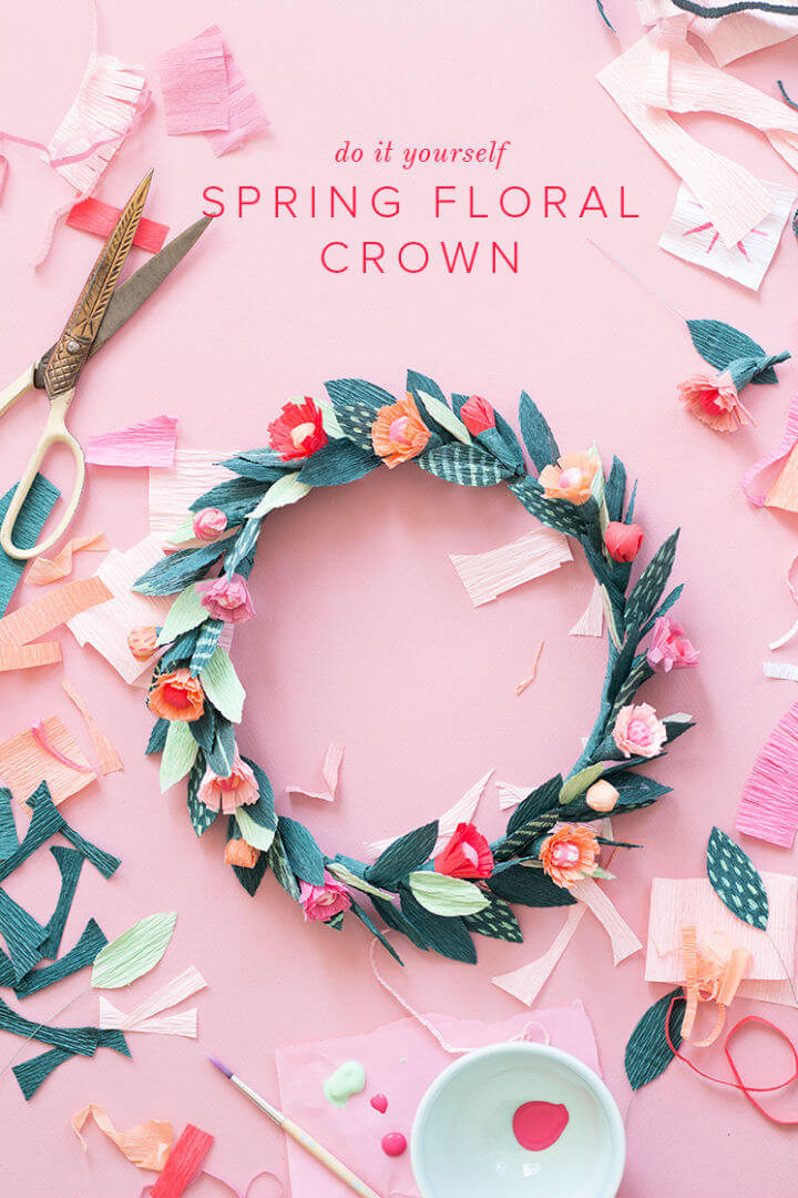 DIY Paper Spring Floral Crown